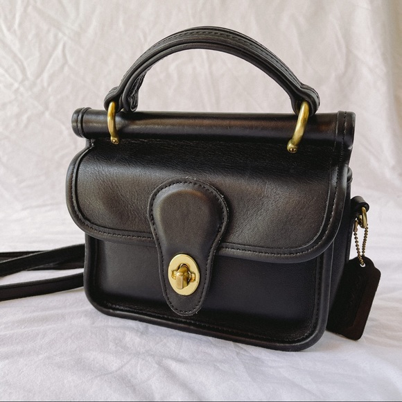 COACH VINTAGE Black MINI WINNIE CROSSBODY SATCHEL BAG 9023 - Picture 2 of 13